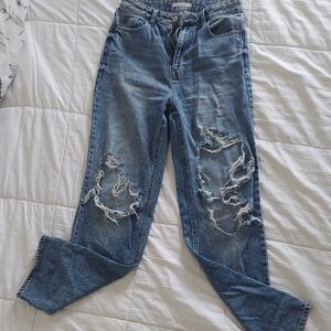 PacSun Blue Boyfriend Distressed Jeans